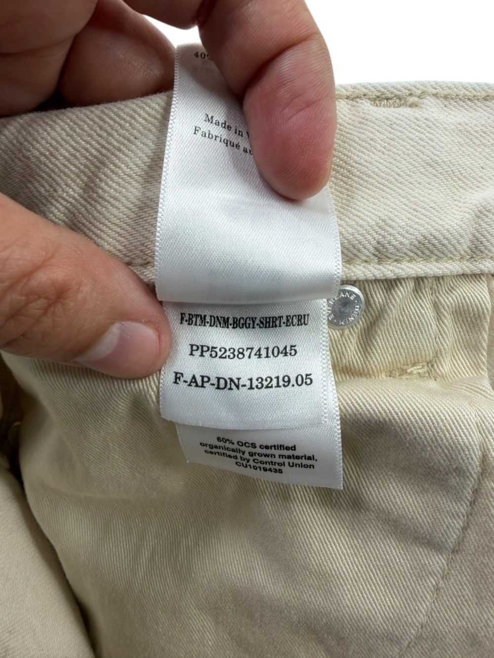 Everlane The OG Baggy Jean Shorts Frayed Hem Bone Sz 31R - Picture 5 of 12